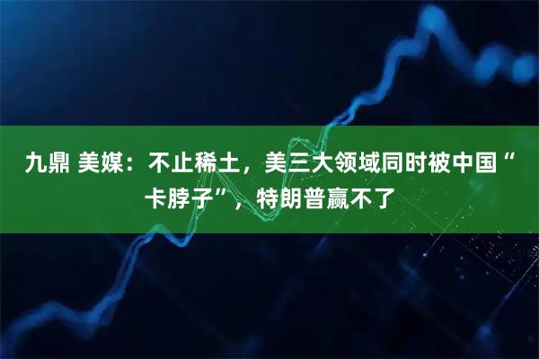 九鼎 美媒：不止稀土，美三大领域同时被中国“卡脖子”，特朗普赢不了