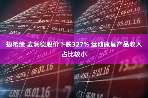 捷希缘 麦澜德股价下跌327% 运动康复产品收入占比较小